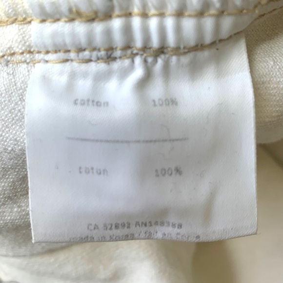 OAK + Fort White High Rise Paper Bag Wide Leg Raw Hem Cropped Denim Women’s Sm - Picture 9 of 9
